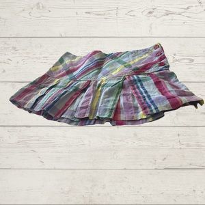 Pink pleated mini skirt